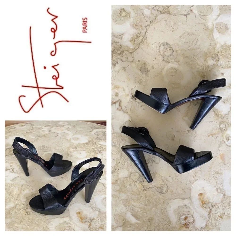 Walter Steiger Tapered Heeled Platform Leather Sandals